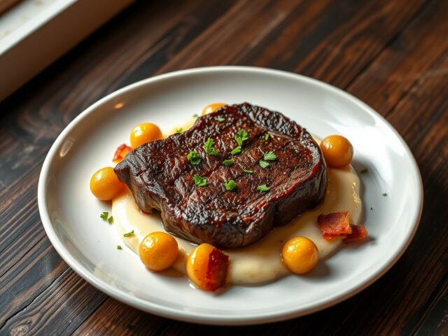 Tournedos met rapen en knolselderpuree