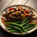 Tournedos stroganoff met snijbonen