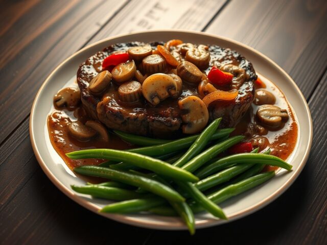 Tournedos stroganoff met snijbonen