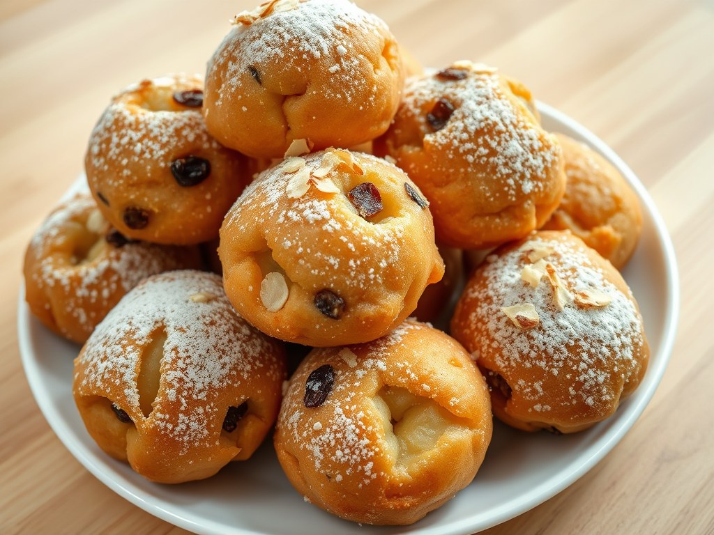 Tropische oliebollen, AI-gegenereerde illustratie