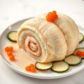 Turban van Zeetong,Zalm en Langoustine in Riesling