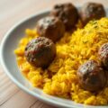 Turkse gehaktballetjes met saffraanrijst