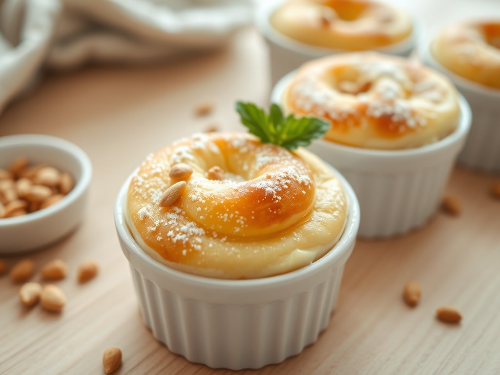 Turkse yoghurt soufflés, AI-gegenereerde illustratie