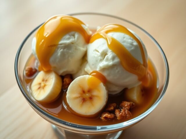 Vanilleroomijs met Frutesse appel-kaneel stroop