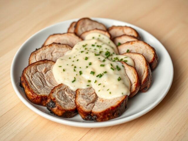 Varkensfilet met een passendale roomsaus