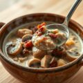 Varkensgoulash met champignons
