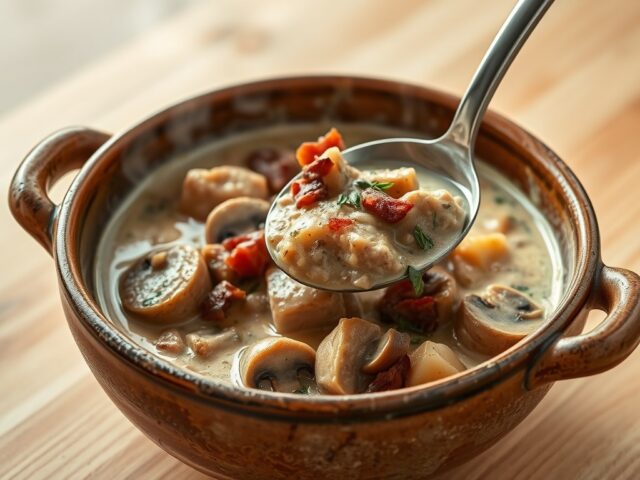 Varkensgoulash met champignons