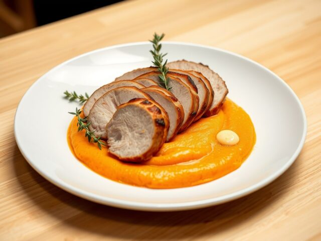 Varkenshaasje met wortelpuree