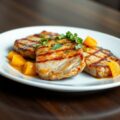 Varkenskoteletten met zoetzure saus van clémentines