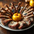 Varkenskroontje met gepofte appel en puree van pastinaak