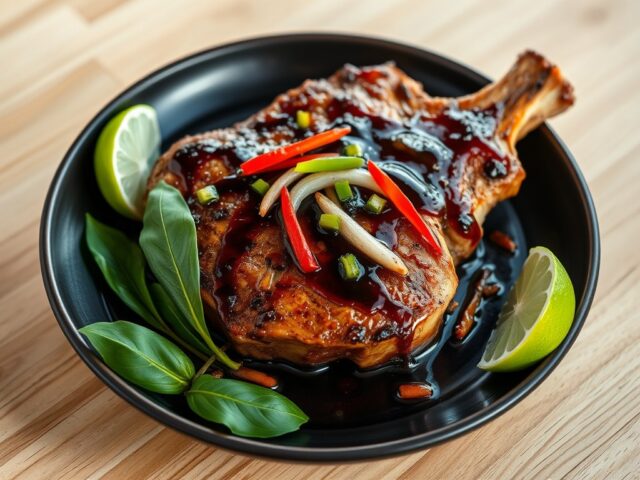 varkenslap met thaise vissaus