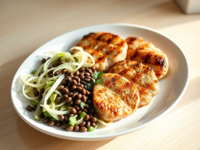 Varkensmedaillons met frisse venkelsalade