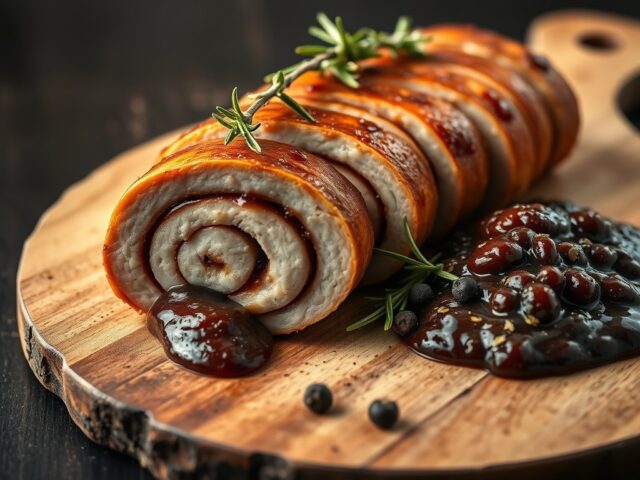 Varkensrollade met appelsaliechutney