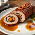 Varkensrollade met noten-vruchtensaus