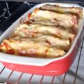 Vegetarische cannelloni met spinazie, paddenstoelen en roomkaas
