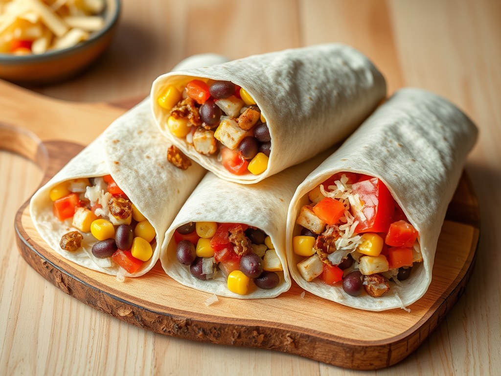 Vegetarische tortillas, AI-gegenereerde illustratie