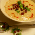 Venkelsoep met witte bonen en chorizo