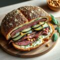 Verrassingsbrood met rosbief en groenten