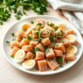 Verse zalmsalade met kruiden