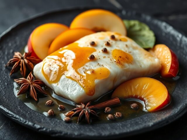 Vis met appel en specerijen