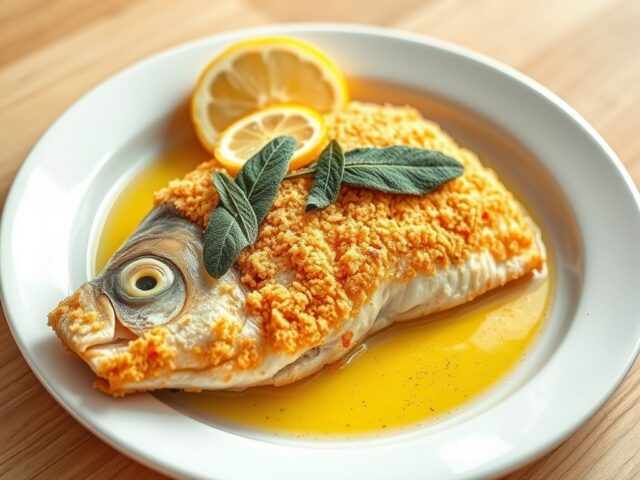 Visfilets met salie (pesce alla salvia)