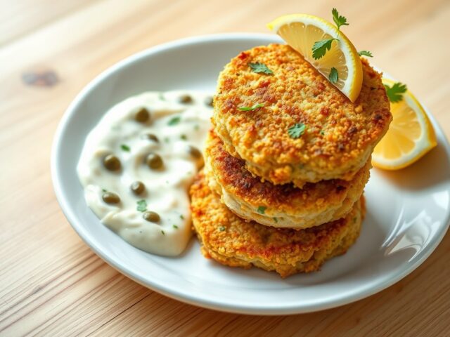 Viskoekjes met frisse remouladesaus