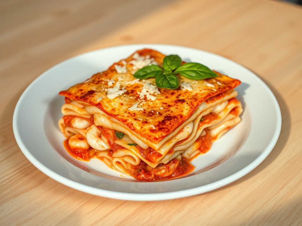 Vislasagne, AI-gegenereerde illustratie