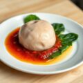 Vismousse met paprikacoulis