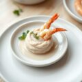 Vismoussenestje van forel met gamba’s