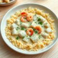 Visragout in een rijstrand