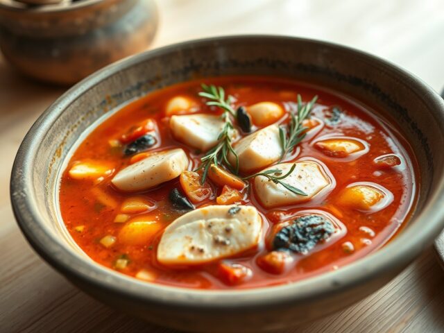 Vissoep met Tomaten op z’n Italiaans
