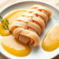 Vlecht van wilde zalm en tong in 2 sausen