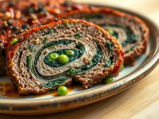 Vleesbrood met spinazie