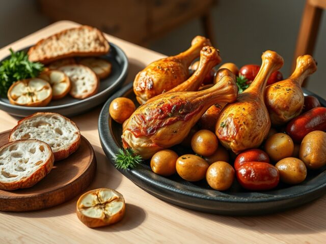 Vleesschotel met knoflook