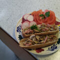 Volkoren schuitje met witlof, champignons en ham