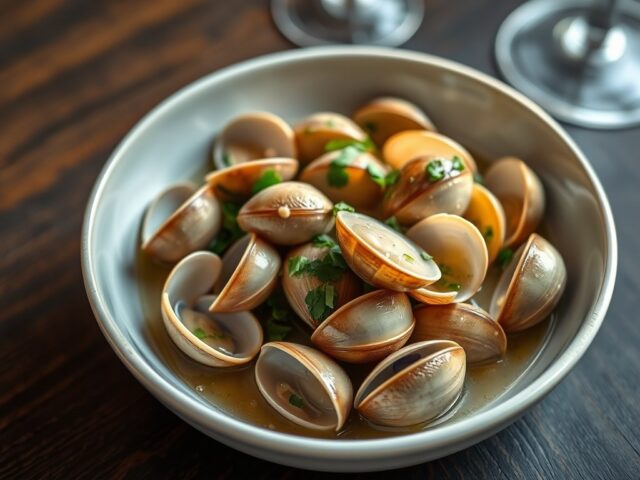 Vongole (=Venus)schelpjes als Voorafje