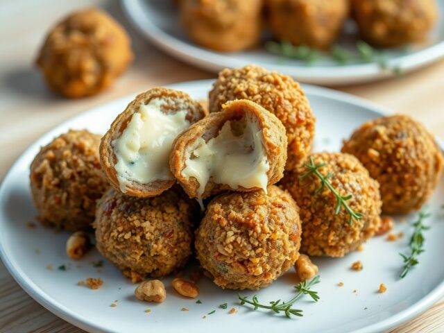 Walnoot-brie-gehaktballetjes