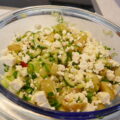 Warme dagen salade met groentjes en feta