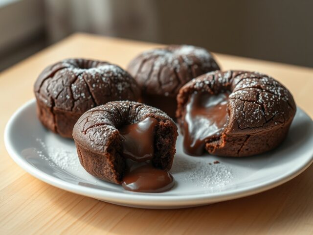 Warme gevulde chocoladecakejes