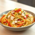 Warme pastasalade met krab