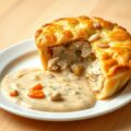 Warme pastei van kip met pistachenoten