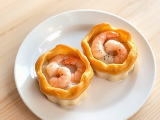 Warme pasteitjes met garnalen