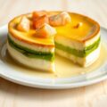 Warme tweekleurige flan van asperges