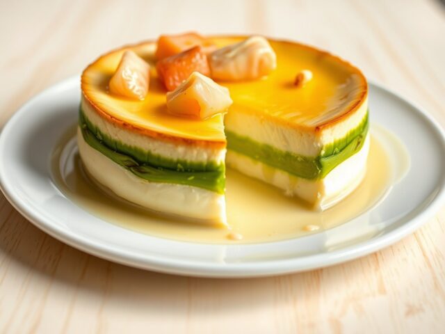 Warme tweekleurige flan van asperges