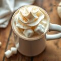 Warme witte chocolademelk met kruidige kardemomsla