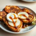 Wentelteefjes met geitenkaas en stroopsaus
