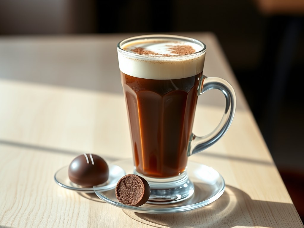 Wiener Melange met ijsbonbons, AI-gegenereerde illustratie