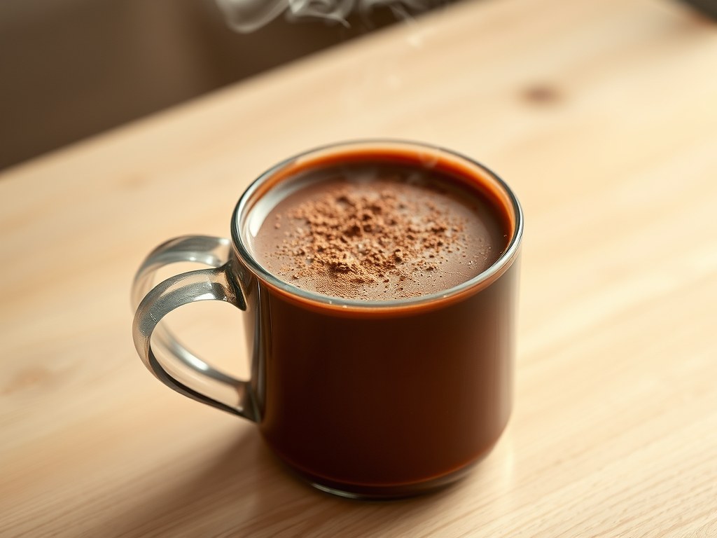 Winter chocolademelk, AI-gegenereerde illustratie