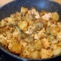 Witlof met krieltjes en zalm uit de wok