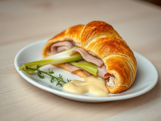 Witlofcroissant met kaassausje